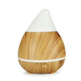250ml Ultrasound Aroma Diffuser Household Humidifier Water Type Wood Grain Bedroom Essential Oil Aromatherapy Machine (YX095 Light-color Woo