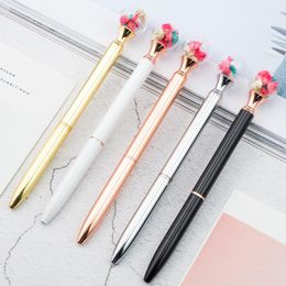 Best selling rotary pen luxury dried flower pen gradient kawaii writing pen office supplies school supplies novelty stationery LX3908