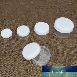 30pcs 2g 3g 5g 10g 15g 20g Plastic Cosmetic Empty Jars White Lids Clear Pots Bottles Eyeshadow Makeup Cream Lip Balm Containers