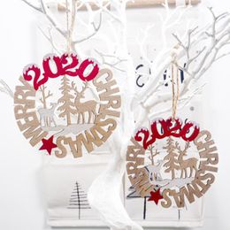 Christmas Decorations Santa Claus Wood Tree Ornaments For Home Xmas Hanging Ornament Year Decor Navidad1