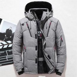 Men's Down & Parkas 2021 Winter Trend Fashion Jacket Men Casual White Duck Warm Hooded Coats Mens Outwear Windbreaker Thicken 4XL