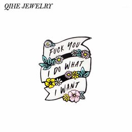 QIHE JEWELRY I Do What I Want Enamel Pin Sassy Quote Hard Enamel Pins Feminist Brooches Funny Badges for Women Girl power1