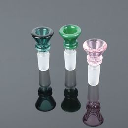 Newest Colourful Thick Glass Herb Tobacco Oil Rigs Wig Wag 14MM 18MM Male Interface Joint Waterpipe Hookah Bong Funnel Bowl DHL