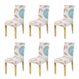 6 PCS Spandex Chair Cover Dining Room Stretch Elastic Chair Slipcovers for Banquet Restaurant Hotel housse de chaise Washable Y200103