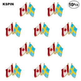 Canada & Sweden Friendship Brooches Lapel Pin Flag badge Brooch Pins Badges