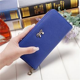 Hot Sale Ladies Cute Bowknot Women Long Wallet Portable Clutch Bag 2020 New Purse Phone Card Holder Bag Wallet