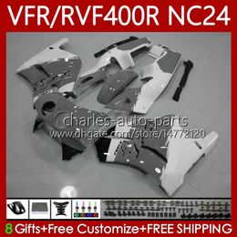 Bodywork Kit For HONDA RVF VFR 400 VFR400 R 400RR 1987-1988 Bodys 78No.184 VFR400R VFR400RR NC24 V4 87 88 RVF400R VFR 400R RVF400 Grey white R 1987 1988 MOTO Fairings