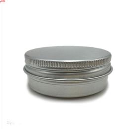 High Grade Aluminum Jars 30ml Refillable Face Cream Lotion Pots Screw Top Metal Lip Balm Tin Can Makeup Accessory 50pcs/lotqualtity