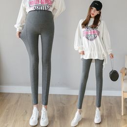 086# Spring Autumn Stretch Cotton Skinny Maternity Legging High Waist Belly Legging Clothes for Pregnant Women Pregnancy Pants LJ201114