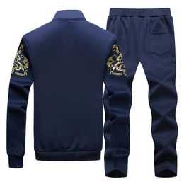 Men's Sporting Suit Casual Tracksuit Men Spring Autumn Sportswear 2PC Sweatshirt +Pants Clothing Sets Plus Size 6XL 7XL 8XL 9XL 201204