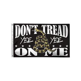 Dont Tread On Me YEE YEE Flag Flag Double Stitched Flag 3x5 FT Banner 90x150cm Party Gift 100D Printed Hot selling!