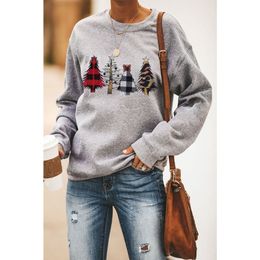 Plus Size Women's Autumn Winter Long Sleeve Sweatshirts Hoodies Jumper Pullover Tops Christmas Solid Baggy Clothes DLM253199