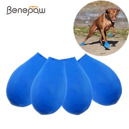 Benepaw All Season Soft Dog Shoes Waterproof Rubber Pet Boot Clean Feet Cover For Rain Pavement Heat Paw Friction 201028