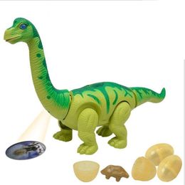 ألعاب Robot لعبة إلكترونية وضع البيض Brachiosaurus Walking Dinosaur Toys متوهجة الافتراضية Pet Pop Gift 201212