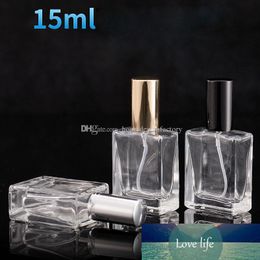 0.5oz Perfume Spray Bottle Glass Bottle 15ml Square Refillable Atomizer Bottle Portable Travel Cosmetic Container