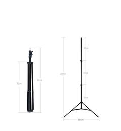 Freeshipping 2pcs Goedoxl 302 200cm Light Stand Tripod With 1/4 Screw Head with Camera Tripod Lamp Holder Flash Bracket