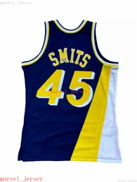 Custom Stitched Rik Smits #45 Navy 1996-97 Swingman Jersey XS-6XL Mens Throwbacks Basketball jerseys Cheap Men Women Youth J