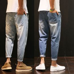 High quality spring summer Casual washing Vintage hip hop student teenagers thin jeans men loose harem pants male 201117