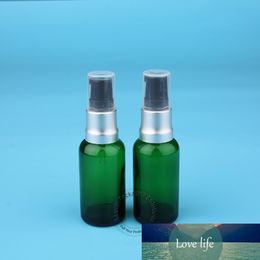 5pcs/Lot High Quality 30ml Glass Lotion Pump Bottle with Black Cap Empty Green Essential Oil Women Cosmetic Container Pot