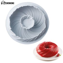 SHENHONG New arrival Vortex Dense Line Cake Moulds Silicone Mould For Baking Mould Bakeware Chocolate Tools Pastry Pan Decoration T200703