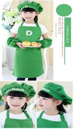 Kids Aprons Pocket Craft Cooking Baking Art Painting Kids Kitchen Dining Bib Children Aprons Kids Aprons 10 colors Free