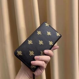 2022 New Brand Mens Leather Wallet High Quality men wallets Designer Branded Purse Bee Printed Wallet Handbag