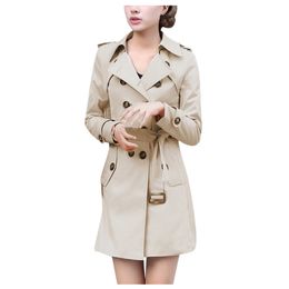 JAYCOSIN New women's Slim Body Belt Button Coat Long Windbreaker Jacket Loose Fashion Business Autumn And Winter Popular 201031