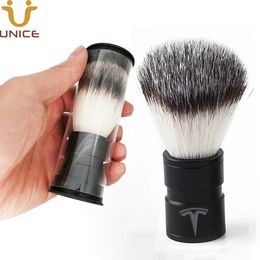 MOQ 100 PCS Customised LOGO Facial Hair Removal Shave Brush Metal Handle in Gift Case Barber Beard Soap Shaving Brushes for Men
