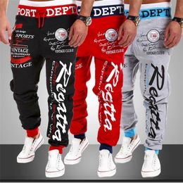 Mens Hip Hop Joggers Pants New Letter Print Sweatpants Men Drawstring Harem Pants Male Casual Trousers 201114