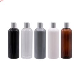 300ml X20 Empty Round Plastic Cosmetic Bottle With Silver Aluminum Press Cap Shampoo Washing Cleaning Packaging Containerhigh qualtity