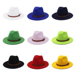 2021 Jazz Cap for Women Men Wide Brim Hats Formal Hat Man Panama Hat Woman Felt Fedora Caps mens Trilby Chapeau Fashion Accessories