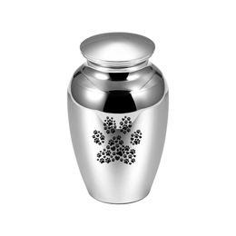 45x70mm Mini Cremation Ashes Pendant Urn Jewelry For Pet/Human Aluminum Alloy Pet Paws Memorial Urns Funeral Jar