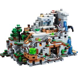 -Creador en stock 18032 Minecraft Cave Ensambled Build Block Toys Compatible 21137