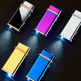 Cool Colorful USB ARC Lighter Charging LED Electricity Display Innovative Design Flashlight For Dry Herb Tobacco Cigarette Bong Smoking DHL