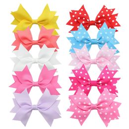 3 Inch Grosgrain Ribbon Bows with clips for Baby Girl Boutique Hairclips children Bow hair clips Kids Hair Accessories 10Pcs/lot