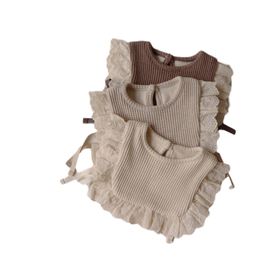 Autumn Baby Vest New Girl Sweet Hollow Lace Princess Outside with Windproof Cotton Vest Toddler Girl Winter Clothes 201127