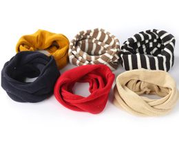 Winter Warm Baby Scarf casual plain weave neck scarf Kids Striped Scarves Boys Girls O Ring Children Neck Scarves