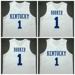 Custom Retro Devin Booker #1 Basketball Jersey Men's Ed White Any Size 2xs-5xl Name and Number Top Quality