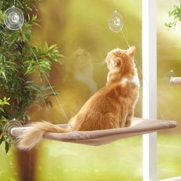 Cute Hanging Beds Bearing 20kg Sunny Seat Window Mount Hammock Comfortable Cat Long Plush Soft Pet Bed 201111