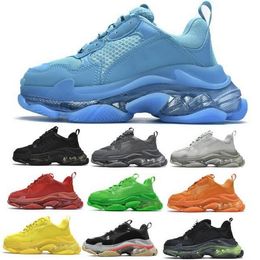 Designer Running Shoes For Men Women Triple s Sneakers Fashion Neon Blue Clear Sole Turquoise Black Air Cushion 2024 Man Woman Athletic Triple-S Trainer