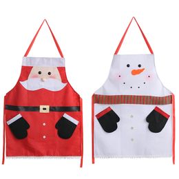 Christmas Cartoon Santa Claus Snowman Apron Creative Non-woven Fabric Apron NewYear Christmas Home Dinning Kitchen Restaurant YL0033