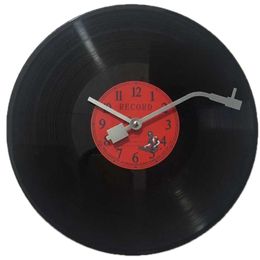 European Retro Nostalgic Ultra-Quiet Clock Vinyl Record Personality Wall Clock Cafe Bar Decorative Wall Clock LJ201211