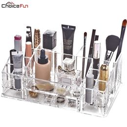 CHOICEFUN Clear Acryl DIY Desktop Plastic Acrylic Skin Care Perfume Lipstick Nail Makeup Brush Cosmetic Organizer For Brushes Y200111