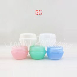 5G Empty Plastic Cream Jar , 5CC Small Nail Art Cans Colour Mushroom Bottles Cosmetic Container ( 100 PC/Lot )