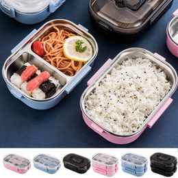 Kids Adult Lunch Box Single/Double Layer Water Injection Heating 304 Stainless Steel Student Bento Box Lunchbox Food Container 201015