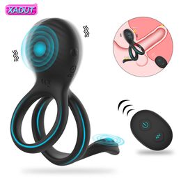 Wireless Penis Vibrating Ring For Men Couple Cock Cockring Retardant Ejaculation Delay Remote Control sexy Toys for Adult 18