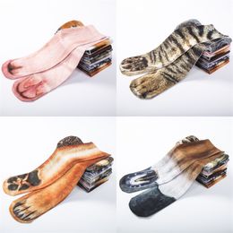 Animal Foot Hoof Socks 3D Printing Tiger Cats Dog Elastic Cute Adult Children Sock Acrylic Fiber Stockings Warm Hot Sale 6yl M2