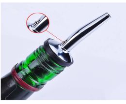 Wholesale Stainless Steel Pouring Device Wine Olive Oil Pourer Dispenser Spout Glass Bottle Pourer Black Wine Stopper Mouth SN3626