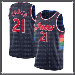 Jame 1 s Harden Joel 21 Embiid Jerseys Tyrese 0 Maxey City Basketball Jersey Allen 3 Iverson Shirt S M L XL XXL rED