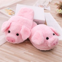 Millffy Winter Women Warm Indoor Slippers Ladies Fashion Cute Pink Pig Women's Soft Short Furry Plush Woman Comfort Female Shoes Y201026